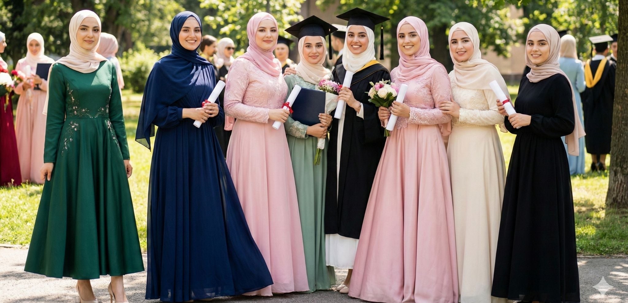 Tesettür Mezuniyet Elbise Kombinleri