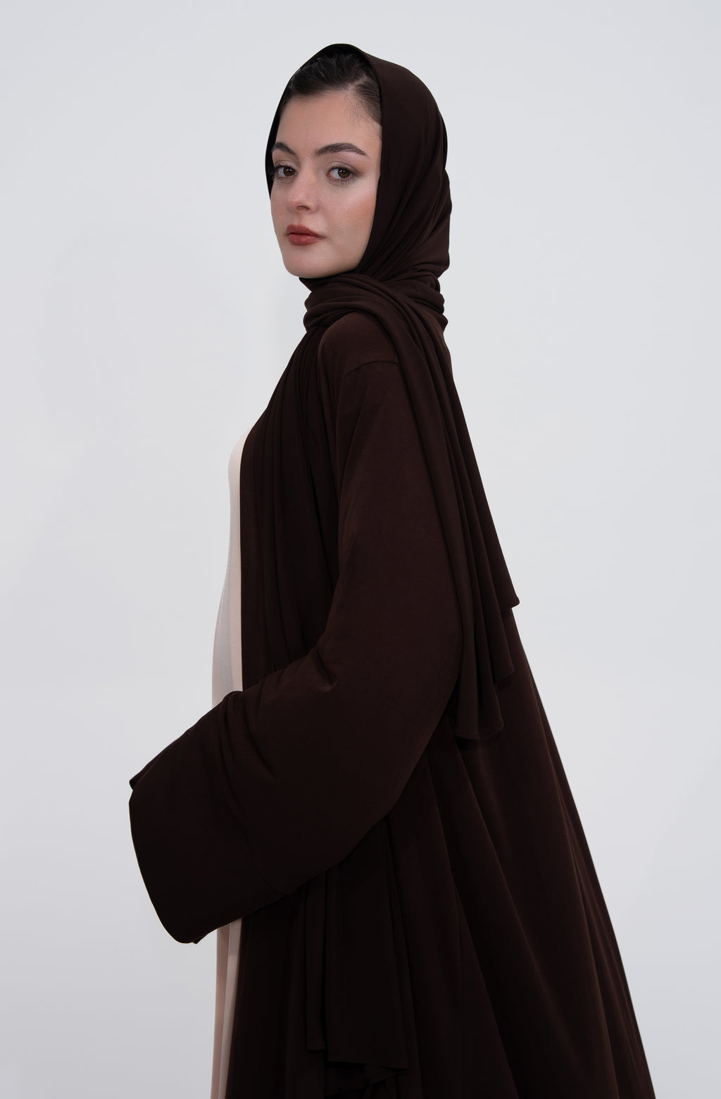 Tesettür Kaftan - Dark Burgundy Brown