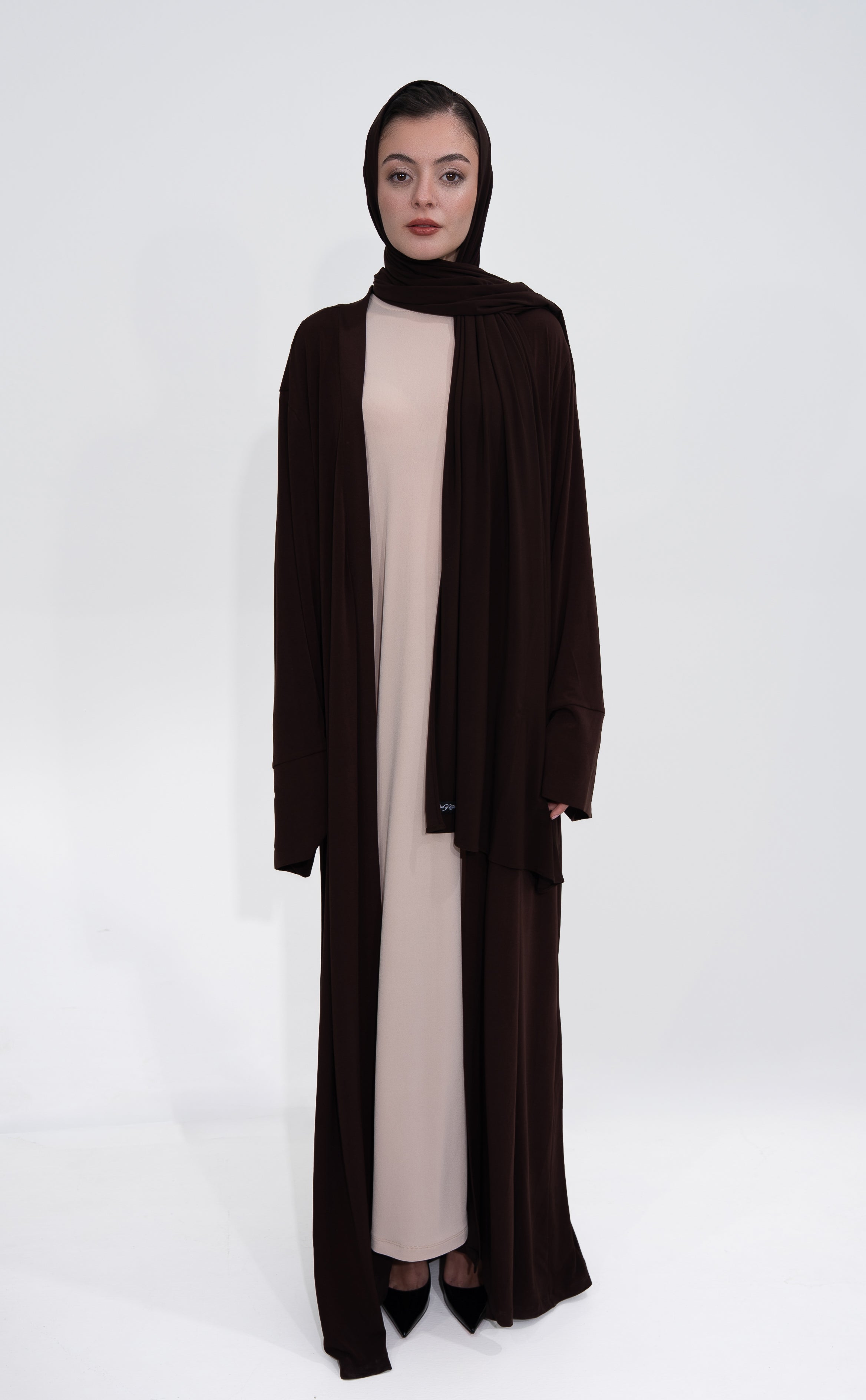 Tesettür Kaftan - Dark Burgundy Brown