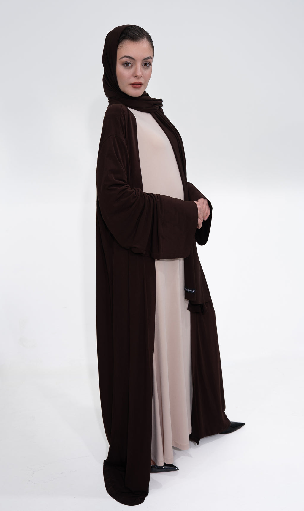 Tesettür Kaftan - Dark Burgundy Brown