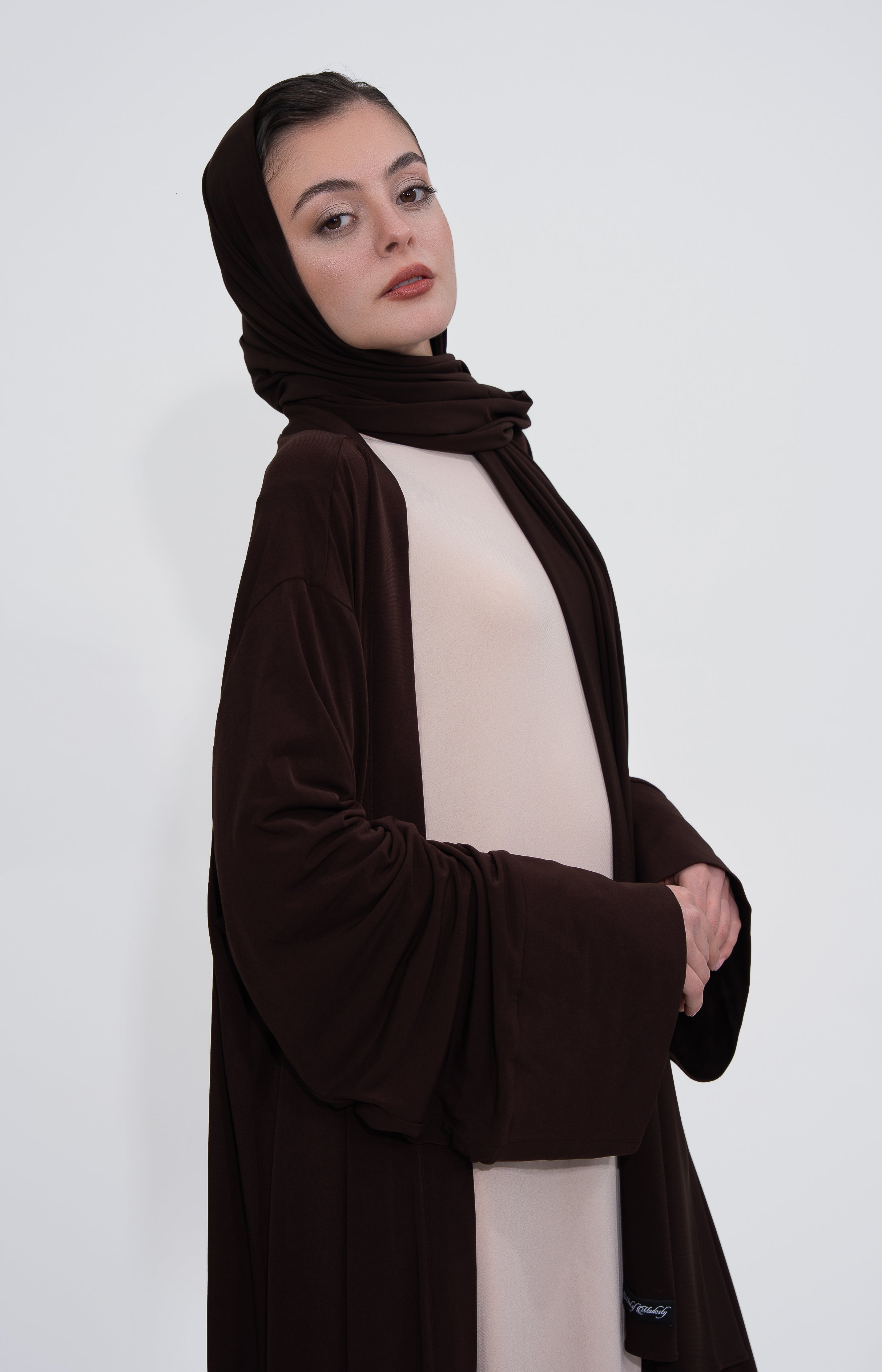 Tesettür Kaftan - Dark Burgundy Brown